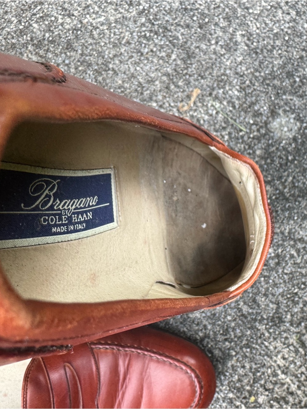 Bragano by Cole Haan Cognac Tan Italian Leather Penny Loafers 9.5M Style 2659 - Picture 12 of 16